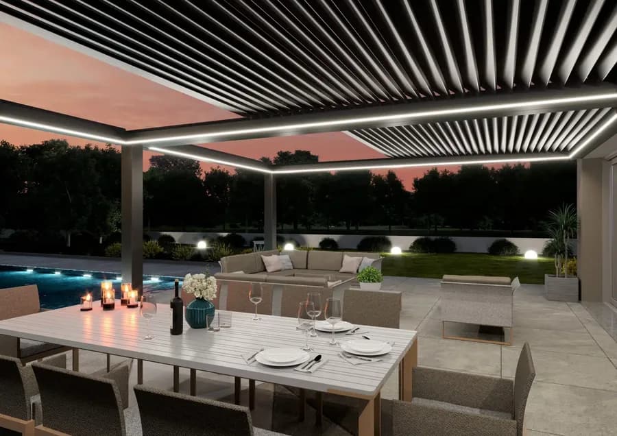 Pergola bioclimatique, auvents & pergolas installé par Sher Auvents